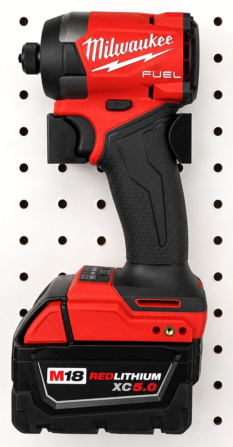 Universal drill dock — Black, 3/16″ pegboard